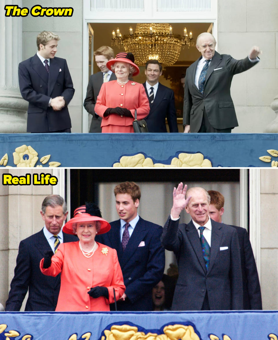 The Royal Family in real life vs. "The Crown"