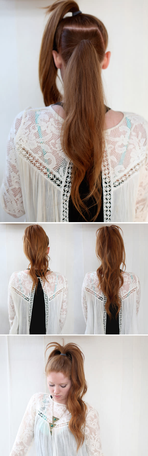 <p>Trick the world into thinking you have super long hair with this clever illusion ponytail.</p><p>Get the full tutorial <a href="http://blog.freepeople.com/2013/06/easy-hair-trick-super-long-ponytail/" rel="nofollow noopener" target="_blank" data-ylk="slk:here.;elm:context_link;itc:0;sec:content-canvas" class="link ">here. <br></a></p>