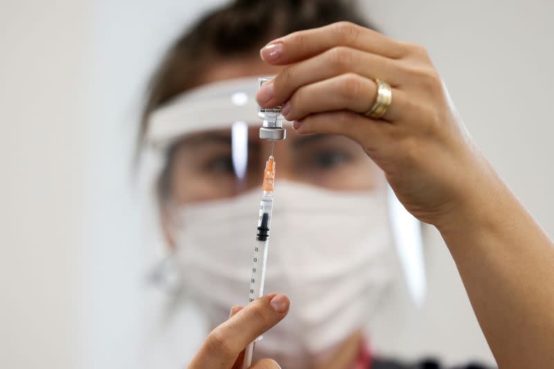 FILE PHOTO: A nurse prepares a dose of the Pfizer-BioNTech coronavirus disease (COVID-19) vaccine at Ankara City Hospital in Ankara