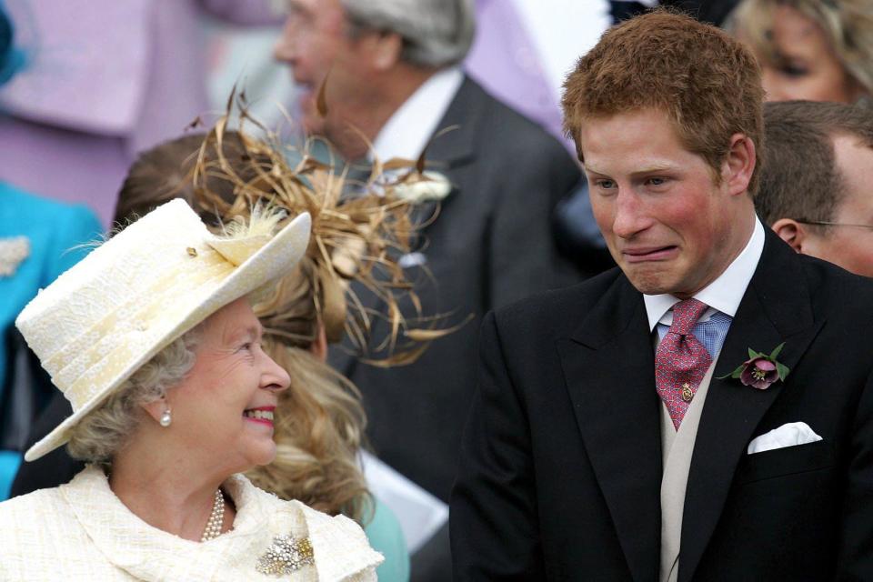 The Queen with Prince Harry at the wedding of Prince Charles and Camilla Parker-Bowles (REX/Shutterstock)