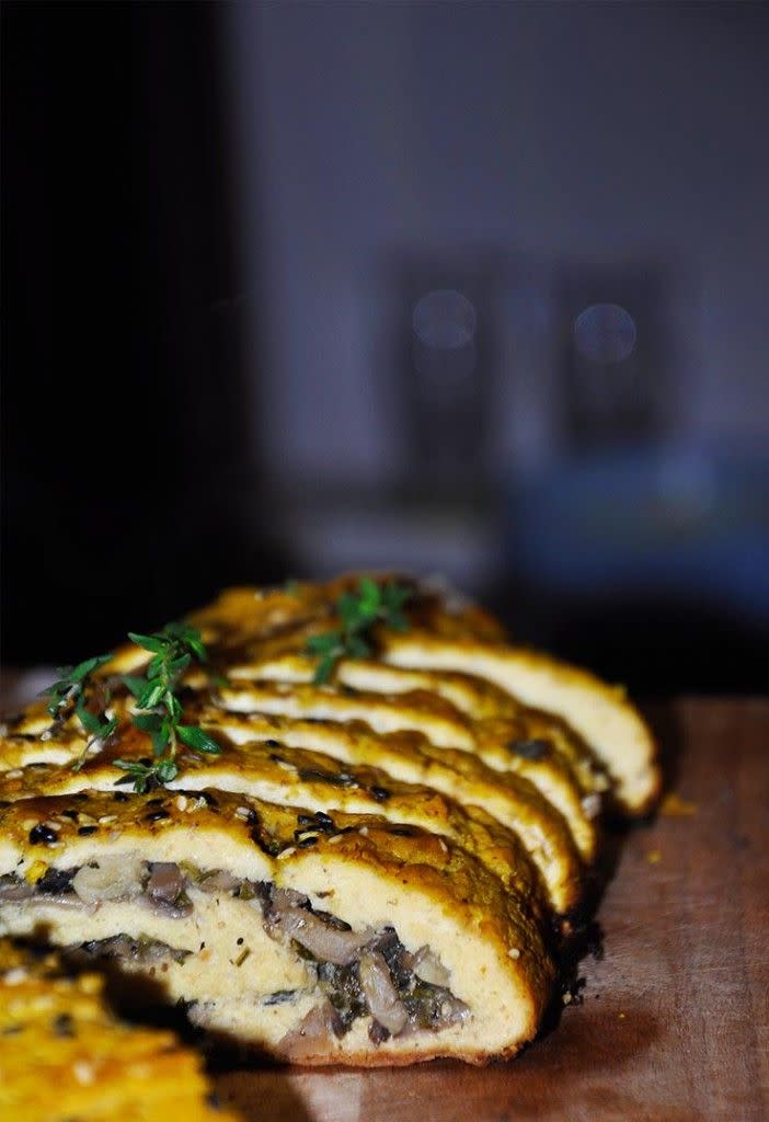 7) Tofurky Roulade with Mushrooms