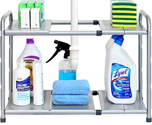 Under Sink Expandable Shelf Organizer Rack (Amazon / Amazon)