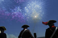 <div class="caption-credit"> Photo by: Mount Vernon Ladies Association</div><div class="caption-title">An American Celebration at Mount Vernon, Alexandria, VA</div>Daytime smoke fireworks at <a rel="nofollow noopener" href="http://www.mountvernon.org/calendar/view/2012-07-04/5031" target="_blank" data-ylk="slk:George Washington's Mount Vernon Estate in Alexandria, VA" class="link ">George Washington's Mount Vernon Estate in Alexandria, VA</a> are a great way to kick off the holiday, and they start early enough that visitors can easily catch the show at the Capitol in D.C., afterwards. <i>July 4 at 12:45pm, EST.</i> <br>