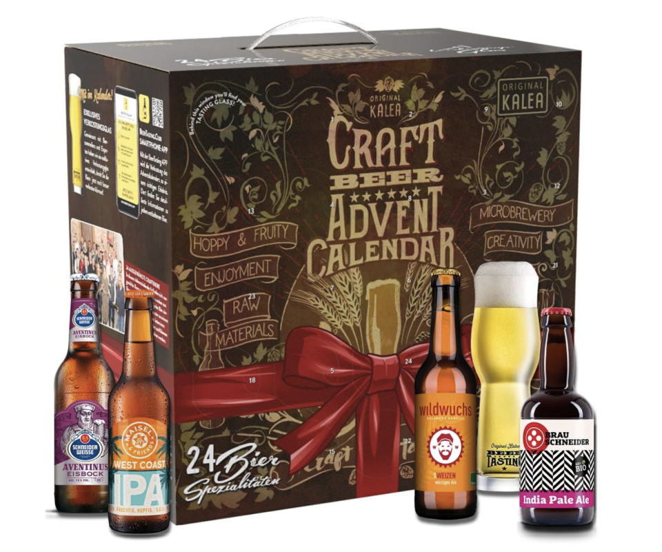 Jeden Tag ein anderes Feierabend-Bier mit dem Craft Beer Adventskalender von Kalea. (Bild: Amazon.de)