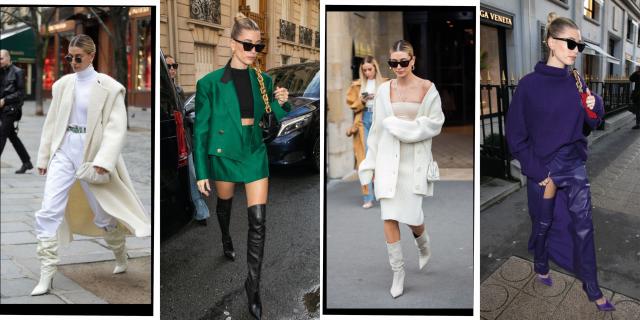 Hailey Baldwin White Leather Sneakers Street Style Hollywood 2020