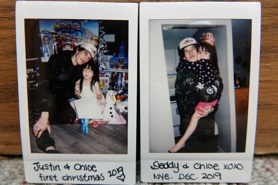 Instant photographs of Justin Cassie-Berube and Chloe Guan-Branch.