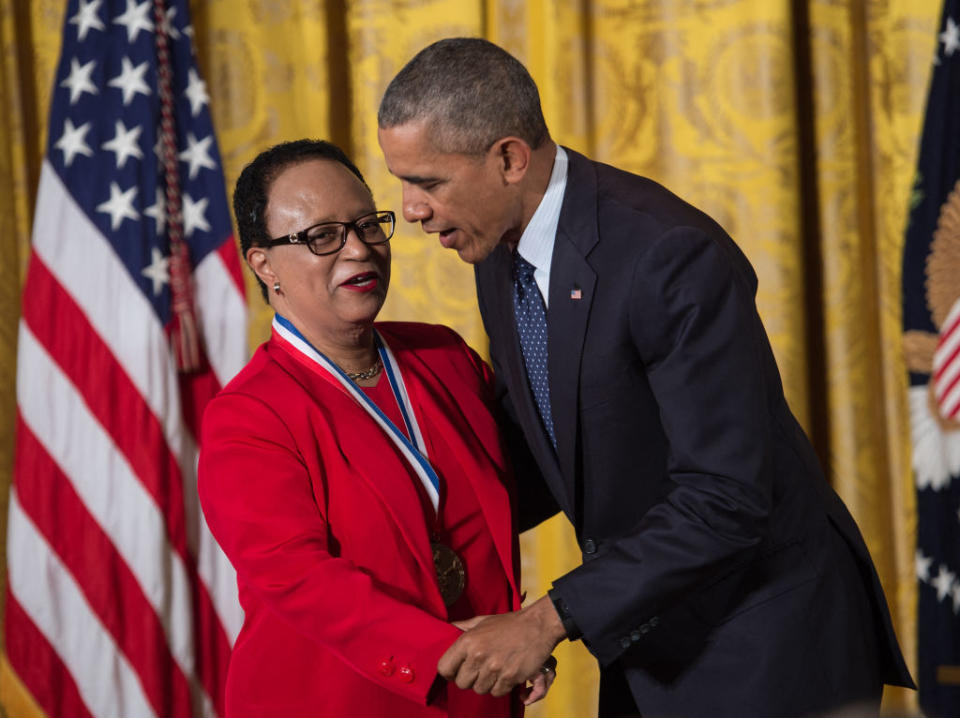 US President Barack Obama awards the National Medal of Science to Dr. Shirley Ann Jackson