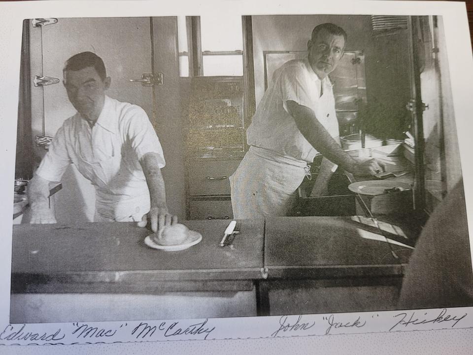 This image was part of “Nothing Could Be Finer Than to Eat At Hickey’s Diner,” a 1992 AP English essay written by Hickey descendant Kelsey Koehler. Pictured are Edward "Mac" McCarthy, left, and, on the right, John "Jack" Hickey.