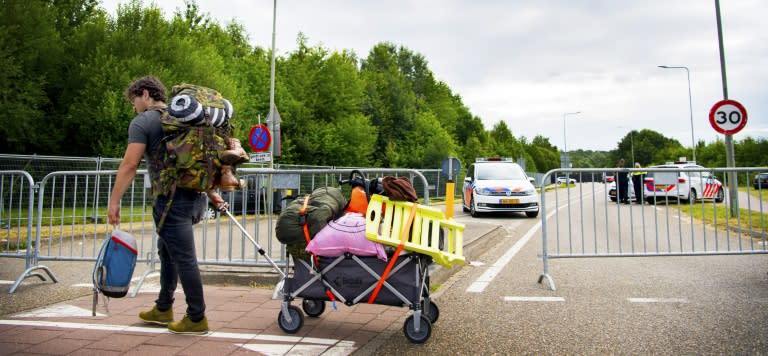 Dutch police cordoned of the area where the hit-and-run took place at the Pinkpop festival