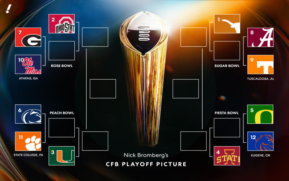 Here's what the College Football Playoff picture looks like ahead of Week 7. (Taylar Sievert/Yahoo Sports)