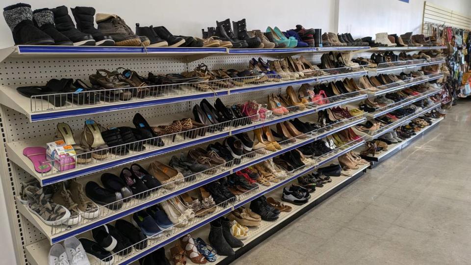 A variety of shoes available at the St. Vincent de Paul Thrift Store