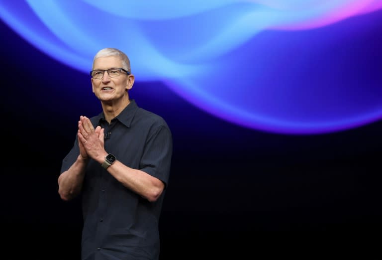 Apple chief executive Tim Cook said 'breakthrough' technology is driving breakthrough innovations like a new iPhone built for generative artificial intelligence (JUSTIN SULLIVAN)