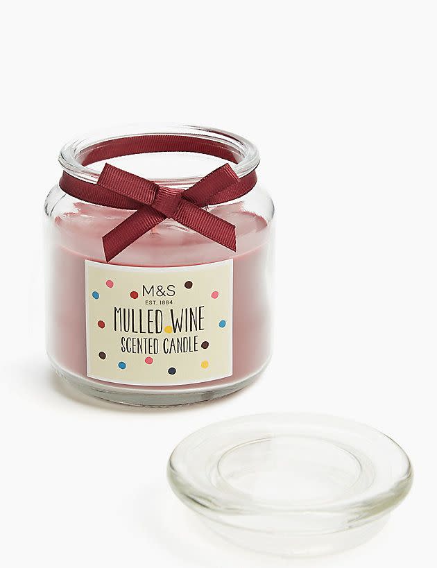 <p>Have your home smelling as sweet as mulled wine with this scented candle. The mulled wine fragrance will burn for up to 25 hours!</p><p><a class="link " href="https://go.redirectingat.com?id=127X1599956&url=https%3A%2F%2Fwww.marksandspencer.com%2Fmulled-wine-jar-candle%2Fp%2Fp60284226%3Fextid%3Dps_gglpla_Home%2B%26gclsrc%3Daw.ds%26gclsrc%3Daw.ds%26gclid%3DCj0KCQjw_5rtBRDxARIsAJfxvYAkgCdE10tejFYYUeq8vNoun-SZ95Osa1OrYoheaq95MMrkxik1WvoaAkBgEALw_wcB&sref=https%3A%2F%2Fwww.delish.com%2Fuk%2Fcocktails-drinks%2Fg29855274%2Falcoholic-gift-guide%2F" rel="nofollow noopener" target="_blank" data-ylk="slk:BUY NOW;elm:context_link;itc:0;sec:content-canvas">BUY NOW</a> <strong>£6.00, Marks & Spencer</strong></p>