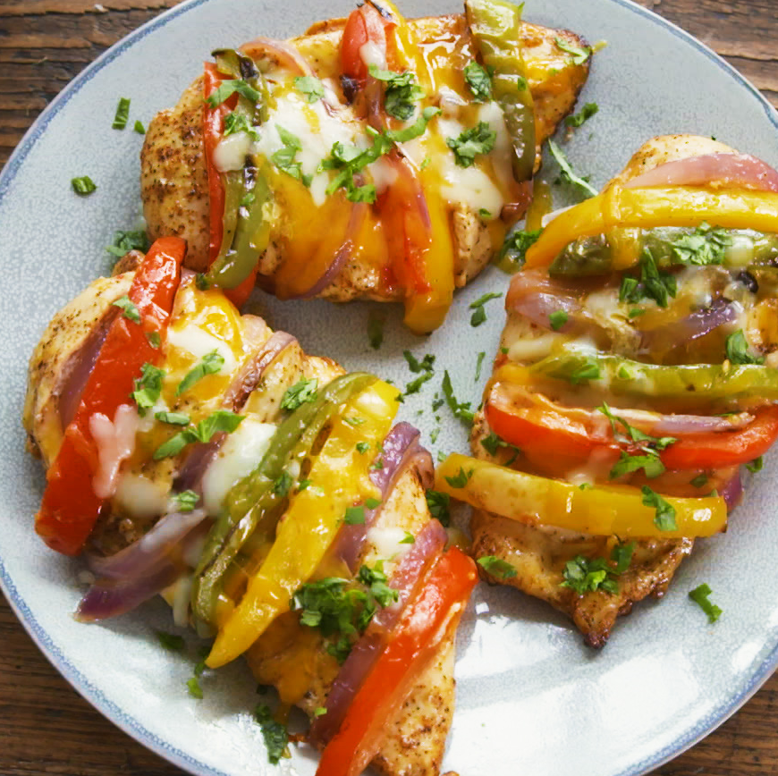 <p>Grilled and stuffed with fajita mix? Count us in. </p><p>Get the <a href="https://www.delish.com/uk/cooking/recipes/a34709830/grilled-fajita-stuffed-chicken-recipe/" rel="nofollow noopener" target="_blank" data-ylk="slk:Grilled Fajita Stuffed Chicken" class="link ">Grilled Fajita Stuffed Chicken</a> recipe. </p>