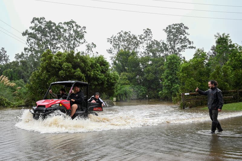 A severe flood event affecting the state of New South Wales is seen in Sydney