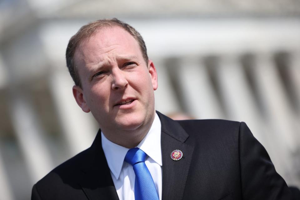 <div class="inline-image__caption"><p>Republican Lee Zeldin attended a rally for an organization labeled an “extremist anti-government group”. </p></div> <div class="inline-image__credit">Kevin Dietsch</div>