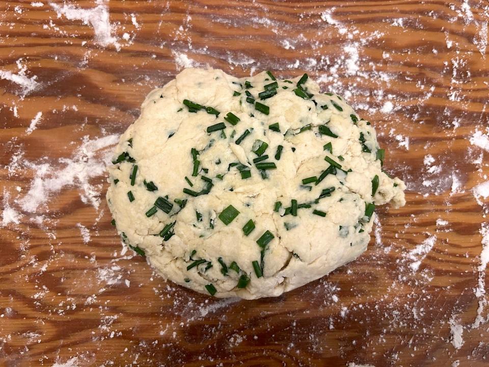 Dough for Ina Garten chive biscuits