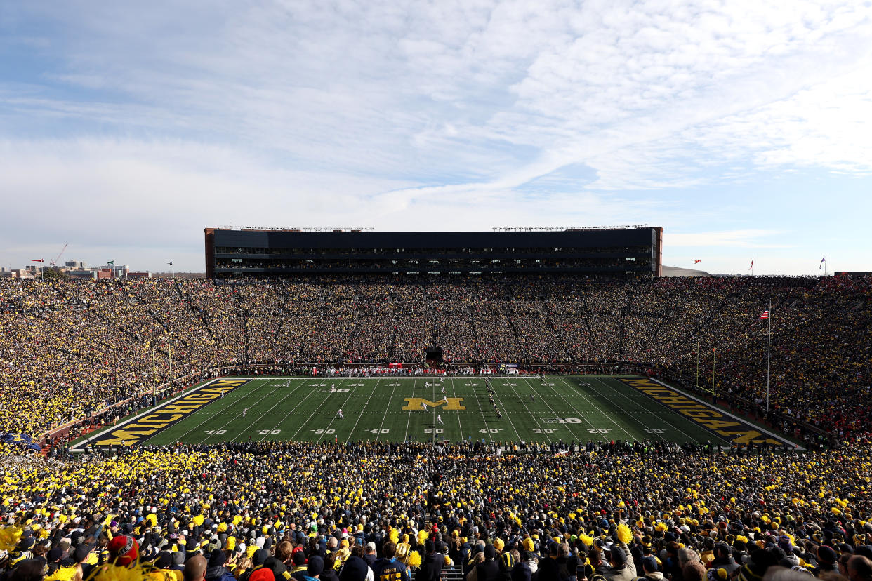 ANN ARBOR, MICHIGAN - NOVEMBER 25: A general view of Michigan Wolverines playing against the Ohio State Buckeyes at Michigan Stadium on November 25, 2023 in Ann Arbor, Michigan. (Photo by Ezra Shaw/Getty Images)