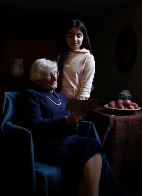 Yvonne Bernstein, originally from Germany, who was a hidden child in France throughout most of the Holocaust, pictured with her granddaughter Chloe Wright, aged 11 - Credit: PA/Duchess of Cambridge