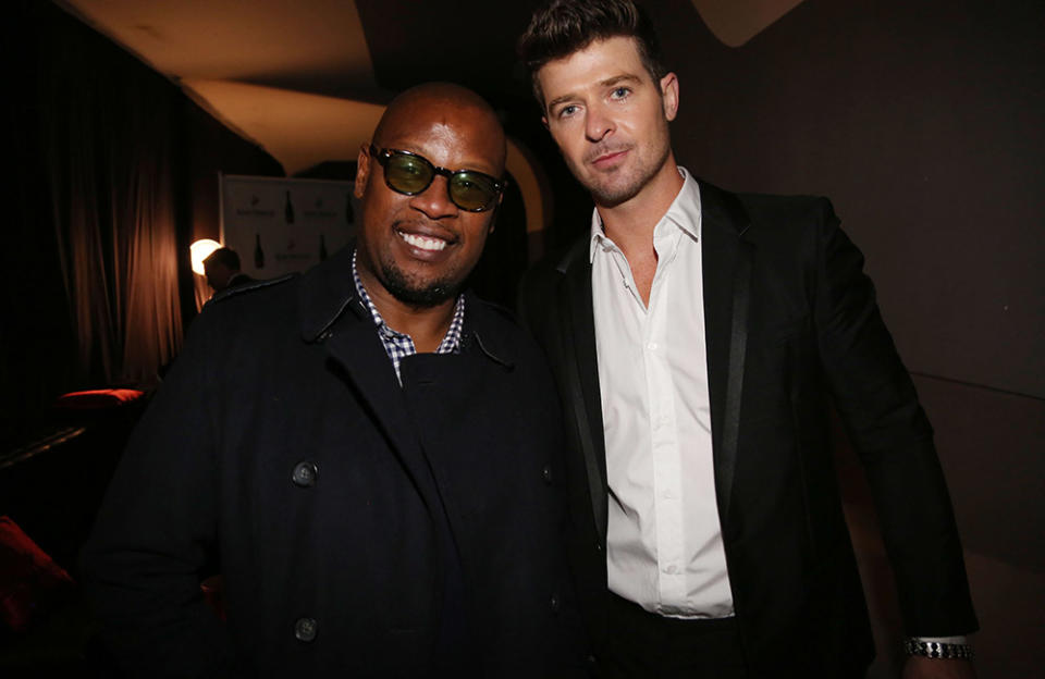 (L-R) Andre Harrell and Robin Thicke