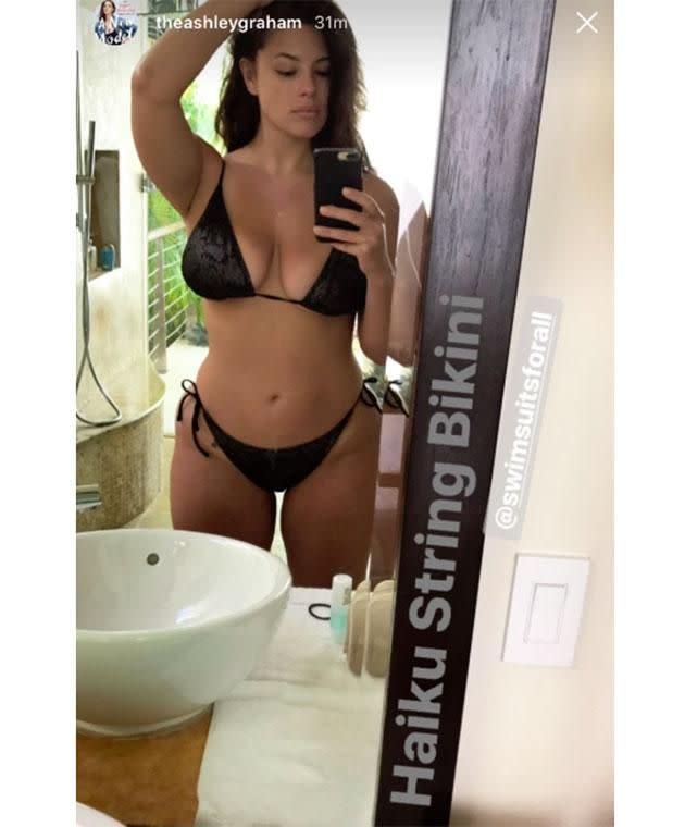 Ashley Graham shows off bikini hack for women with big boobs