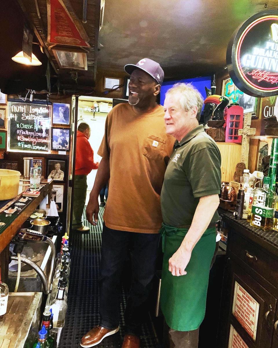 Baseball Hall of Fame closer Lee Smith with Jimmy Spears, during his visit to Jimmy's Bar in West Peoria on April 8-9, 2022.