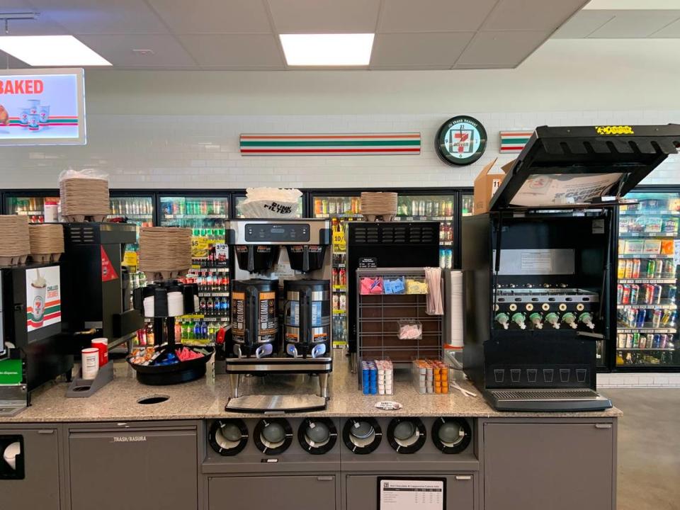 One of the stations in the 7-Eleven at 2 NW 79th St. under Stop Use Order was being cleaned Wednesday morning.