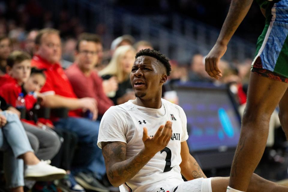 UC's Landers Nolley II hit five 3-pointers in the AAC opening win against Tulane Thursday night.