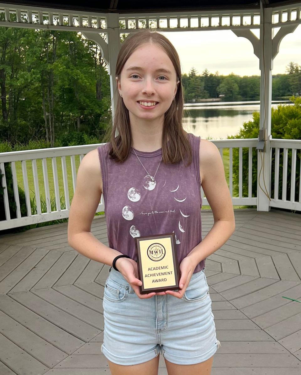 Christina Dennis, a senior, received the Mid-Wach League Academic Achievement Award at the Narragansett Regional boys & girls outdoor track teams' annual awards banquet, Wednesday, June 15, at the PACC in Gardner.