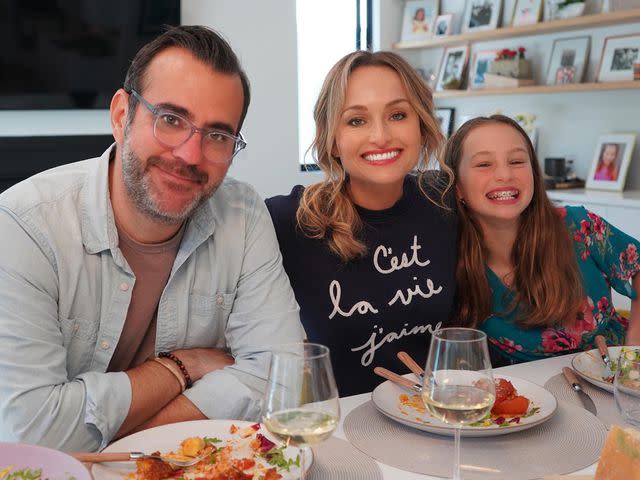 <p>Giada De Laurentiis Instagram</p> Shane Farley, Giada De Laurentiis and her daughter Jade in 2020