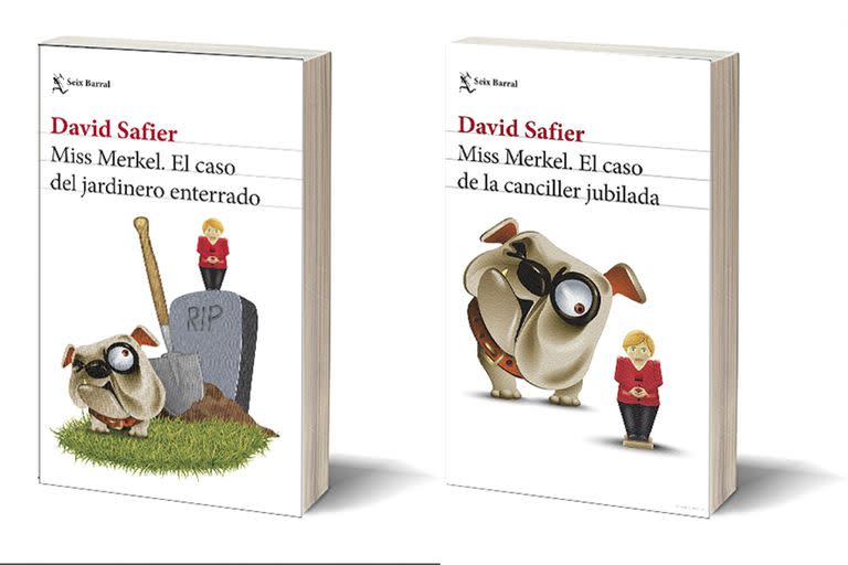 Las dos portadas de las novelas de David Safier protagonizadas por Miss Merkel