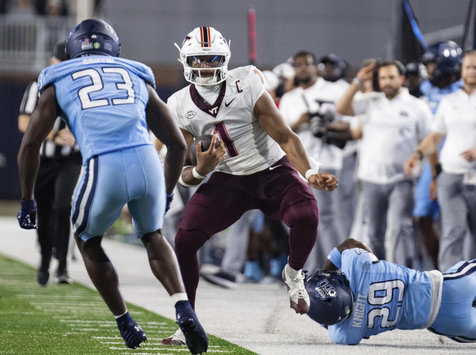 Kyron Drones runs, passes Virginia Tech past Old Dominion, 3717