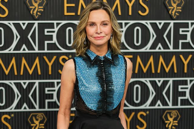 <p>Neilson Barnard/Getty Images</p> Calista Flockhart attends the 75th Primetime Emmy Awards