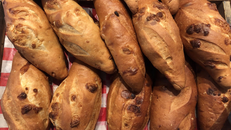 Rolls of chocolate bread