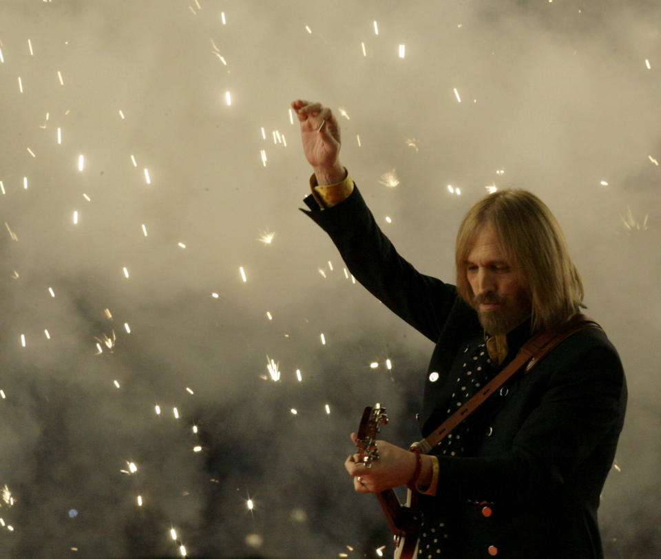 Tom Petty during the Super Bowl XLII halftime show on Sunday, Feb. 3, 2008. (AP)