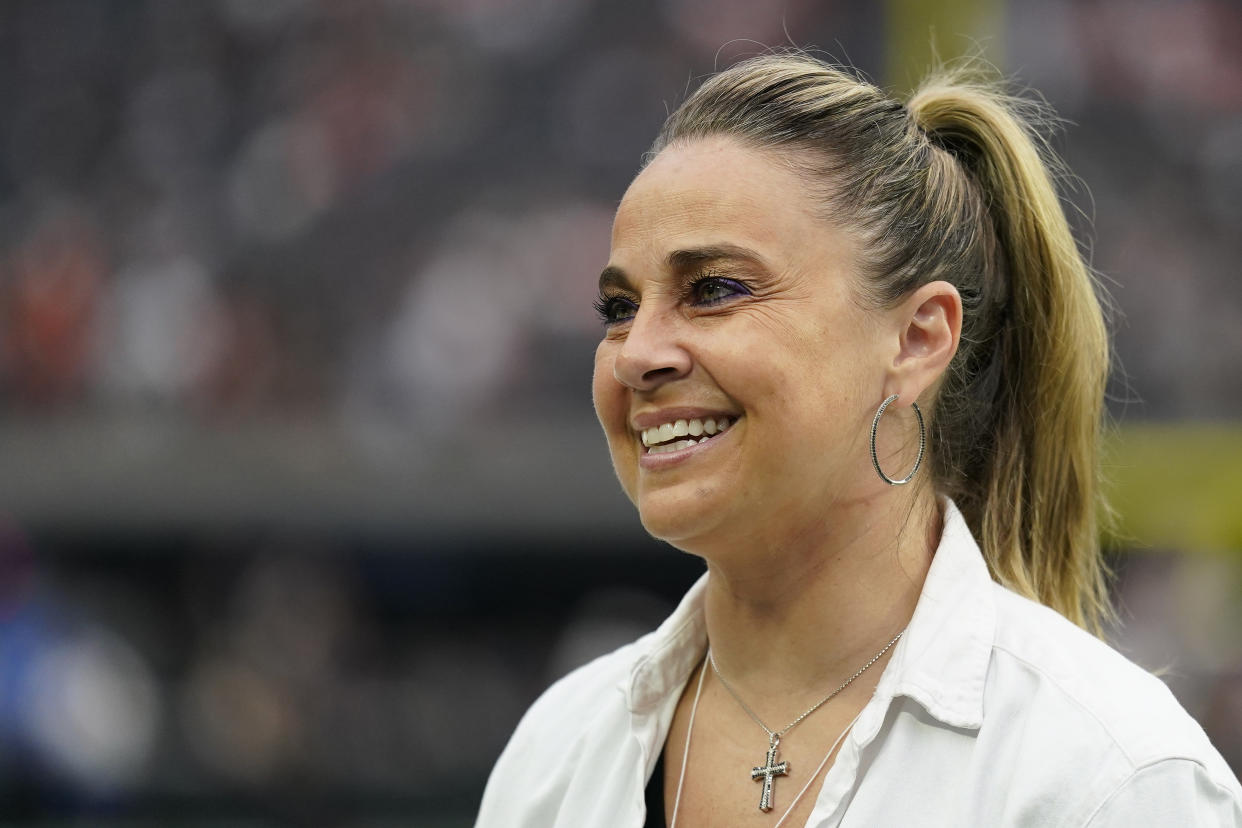 Becky Hammon will be inducted into the Naismith Memorial Basketball Hall of Fame for her accomplishments as a player in the Class of 2023. (AP Photo/Abbie Parr)