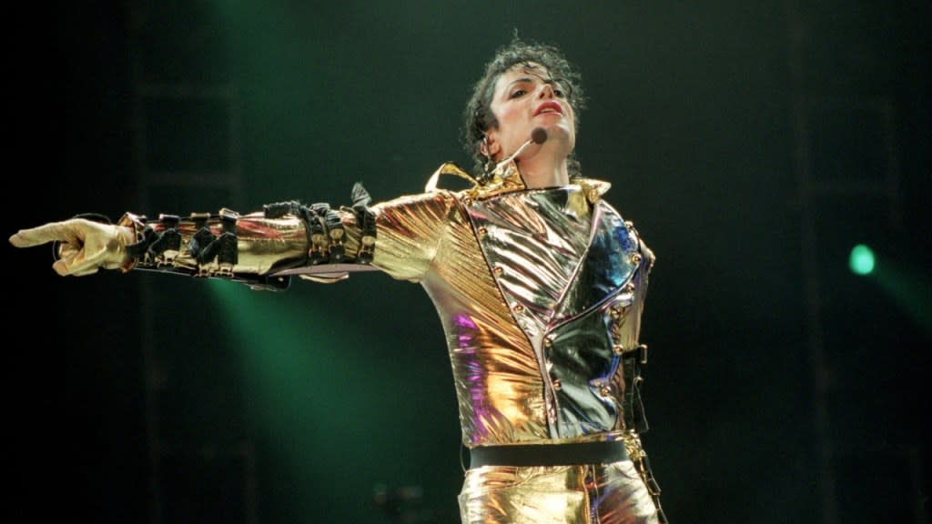 Michael Jackson performs on stage during is “HIStory” world tour concert on Nov. 10, 1996, at Ericsson Stadium in Auckland, New Zealand. (Photo by Phil Walter/Getty Images)