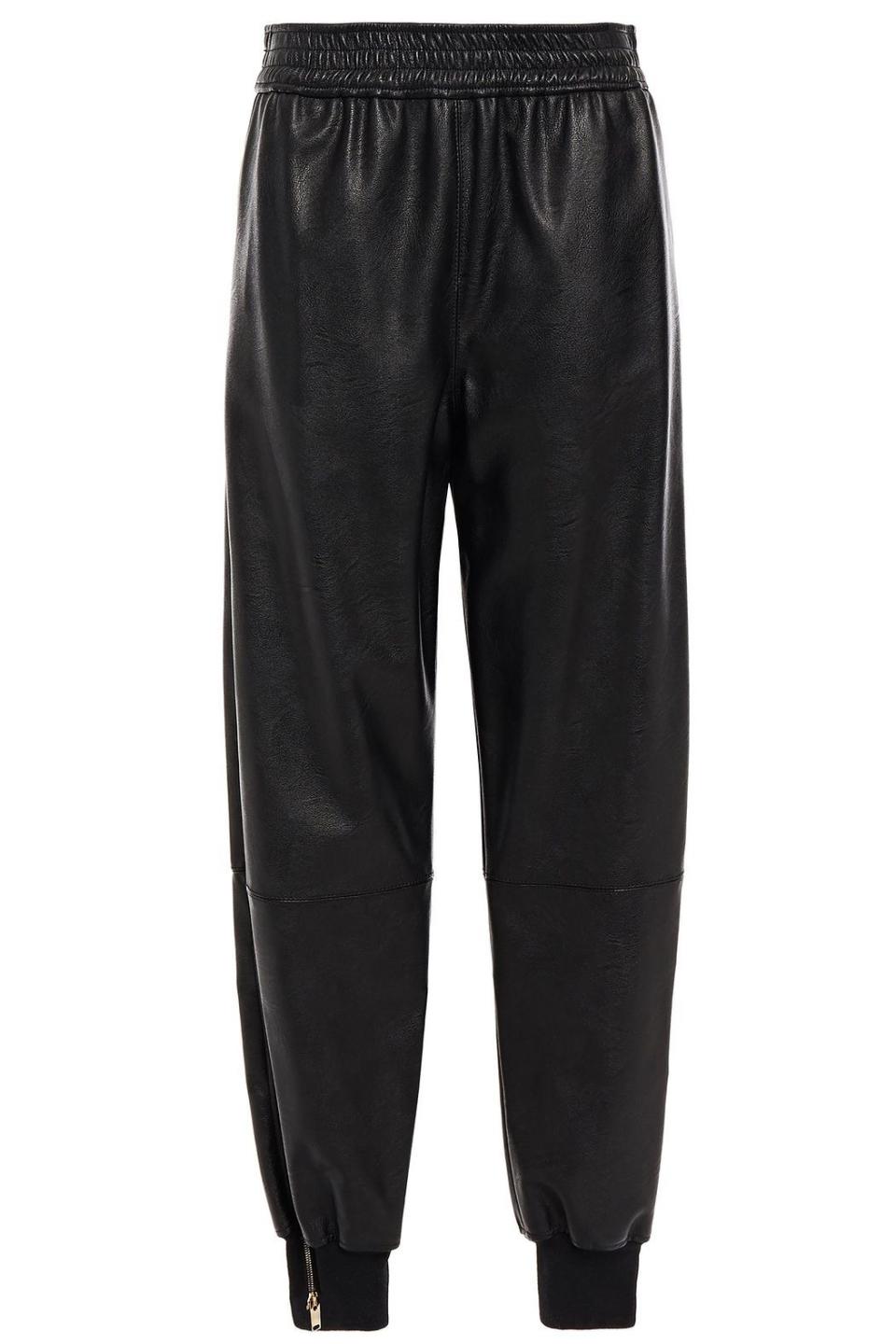 23) Alicia zip-detailed faux leather track pants