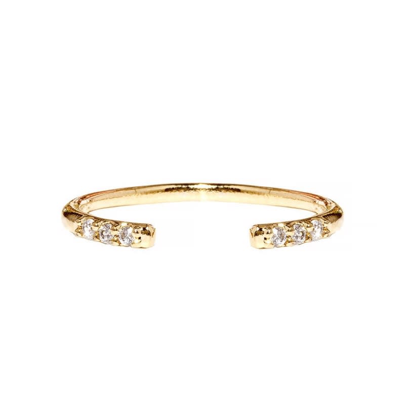 <a rel="nofollow noopener" href="http://www.maisonmiru.com/collections/rings/products/ariel-crystal-stacking-ring?variant=4416557124" target="_blank" data-ylk="slk:Ariel Ring, Maison Miru, $54;elm:context_link;itc:0;sec:content-canvas" class="link ">Ariel Ring, Maison Miru, $54</a>