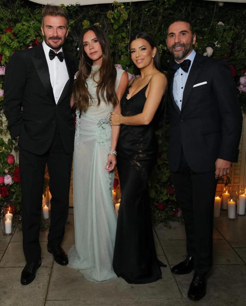 The Beckhams pictured with Eva Longoria and her husband, José Bastón. Instagram / victoriabeckham