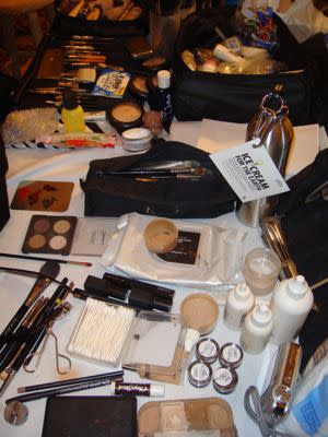 One of many makeup tables