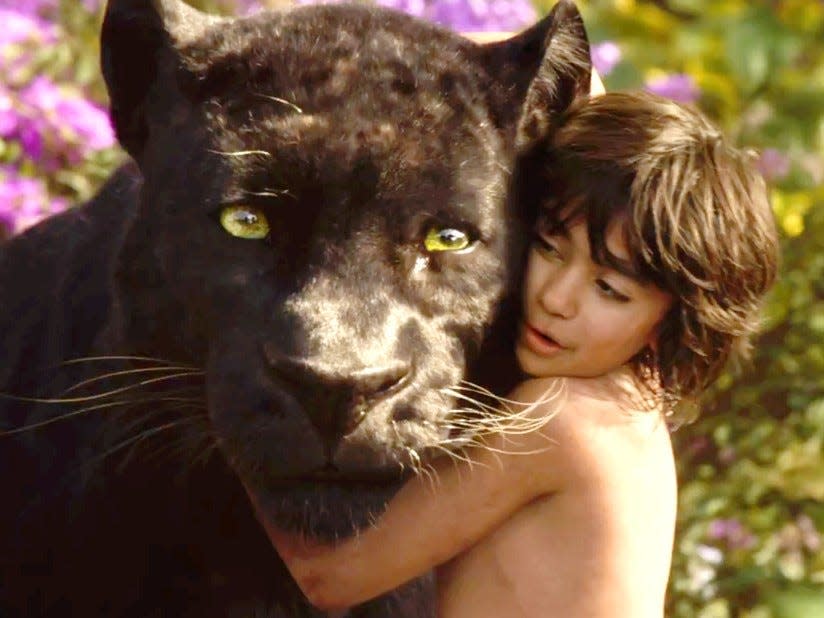 a still from the 2016 live-action adaptation of the jungle book