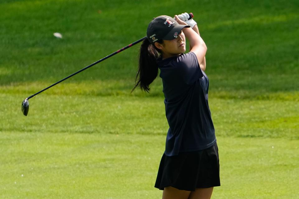 Bella Anderson, shown here competing in the 100th Women's Ohio State Amateur on July 26, should lead Worthington Kilbourne.