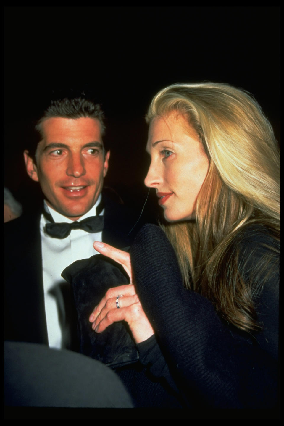 John F. Kennedy Jr. & publicist girlfriend Carolyn Bessette at Municipal Art Society fete.    (Photo by Robin Platzer/Getty Images)