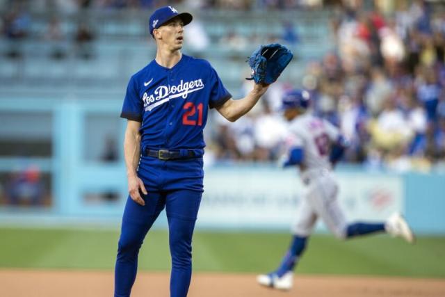 Walker Buehler Los Angeles Dodgers Unsigned White Jersey Pitching Photograph