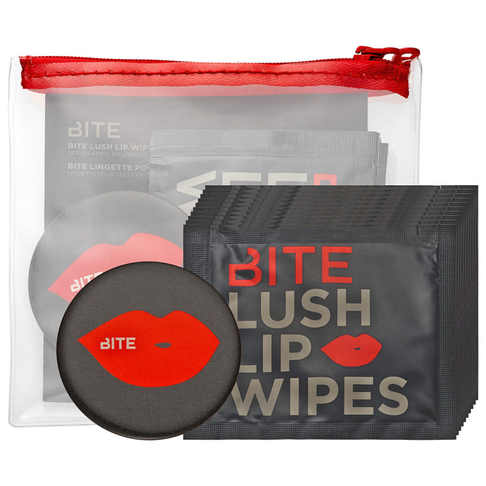 <p>The ultimate makeup removers for red lipstick lovers. <a href="http://www.sephora.com/bite-lush-lip-wipes-P388405" rel="nofollow noopener" target="_blank" data-ylk="slk:Bite Beauty Lush Lip Wipes;elm:context_link;itc:0;sec:content-canvas" class="link ">Bite Beauty Lush Lip Wipes</a> ($12)</p>