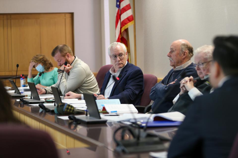 Randall Vonderheide, Tippecanoe County Election Board member ask the other members if they had a comment regarding former Democratic Lafayette City Council candidate, Derek Reuter, challenge against his candidacy due to a felon conviction from 2005, on Wednesday, Feb. 15, 2023, in Lafayette, Ind.