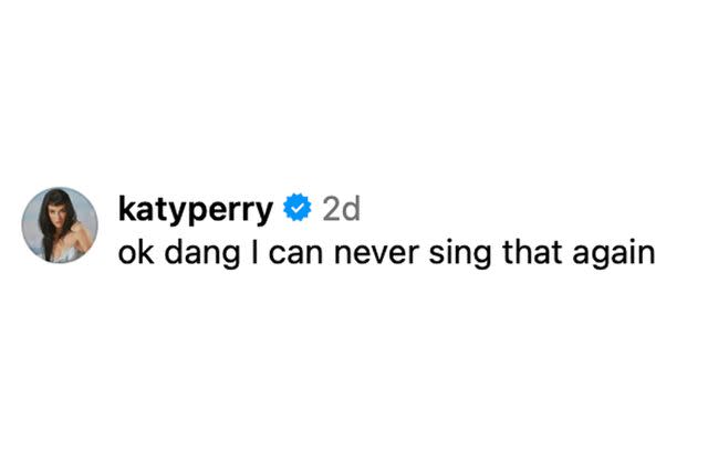 <p>The Kelly Clarkson Show/Instagram</p> Katy Perry comments under Kelly Clarkson's "Wide Awake" cover