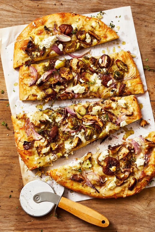 Mushroom and Brussels Sprouts Pizza