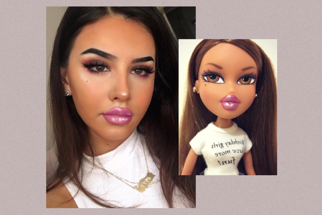 Bratz dolls are making a comeback by inspiring fierce makeup looks. (Photo: Twitter/sudehere)